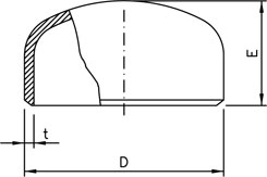 pipe end caps dimensions